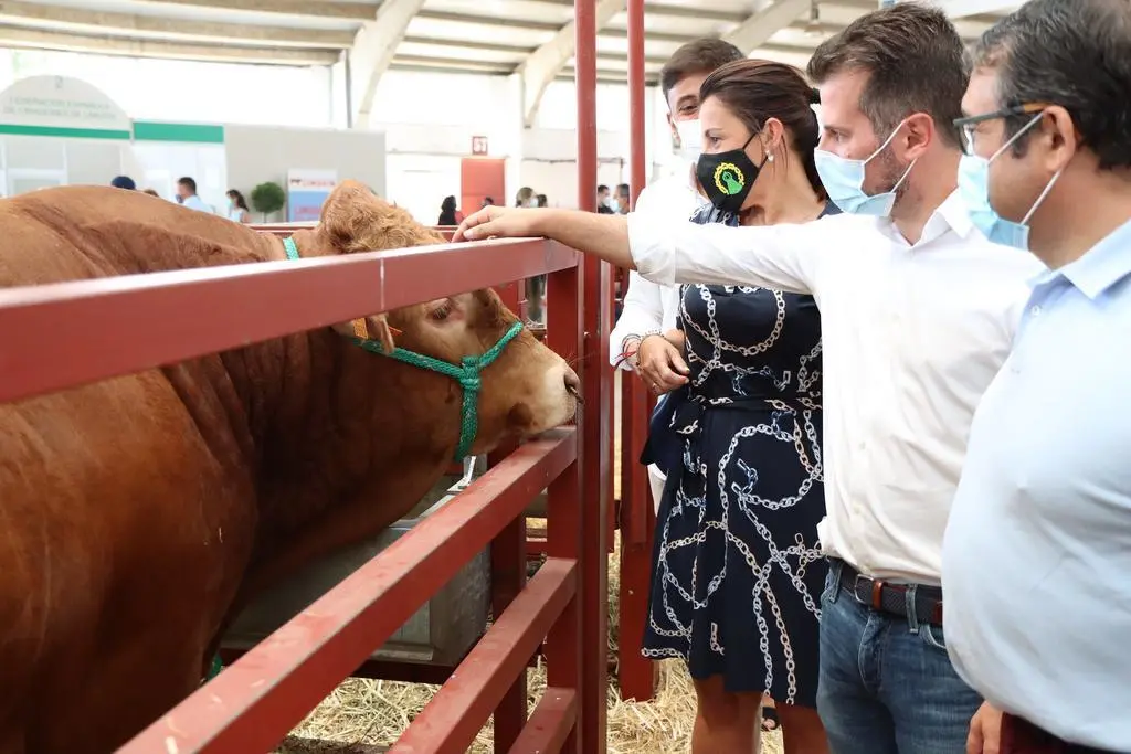 Luis Tudanca y Ana Sánchez durante su visita a la Feria Agropecuaria de Salamanca