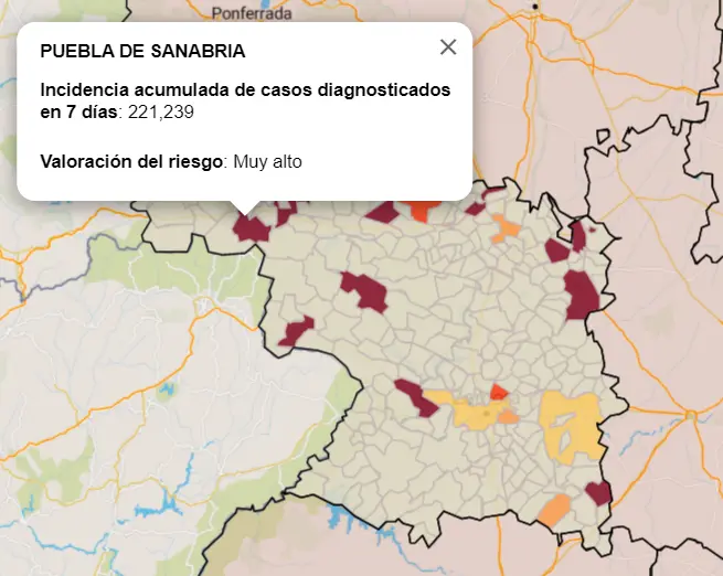 Mapa incidencia Puebla a fecha 11 de septiembre