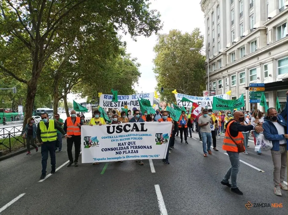 Protesta de zamoranos en Madrid contra la temporalidad pública