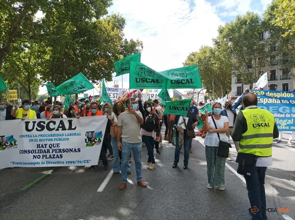 Protesta de zamoranos en Madrid contra la temporalidad pública