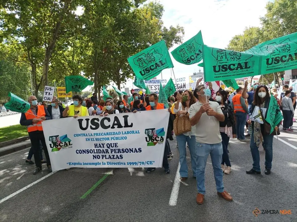 Protesta de zamoranos en Madrid contra la temporalidad pública
