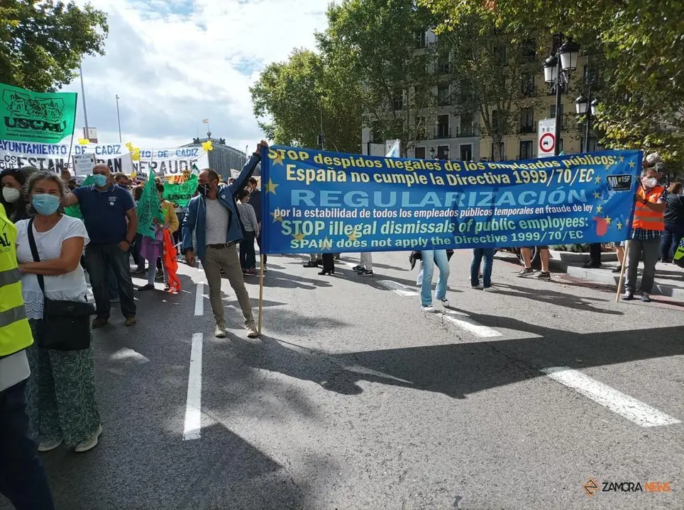 Protesta de zamoranos en Madrid contra la temporalidad pública