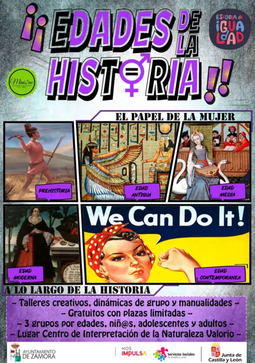 Cartel talleres Edades de la Historia. El papel de la Mujer a lo largo de la Historia