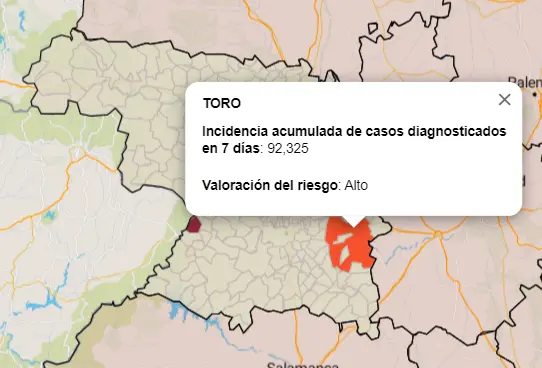 Mapa IA municipios a siete días (5 de octubre)