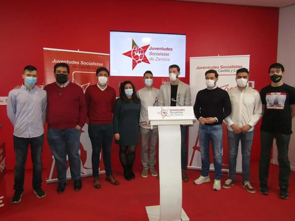 PSOE-JSZ. Antidio Fagúndez, Omar Anguita, Álvaro Furones en Sede PSOE Zamora