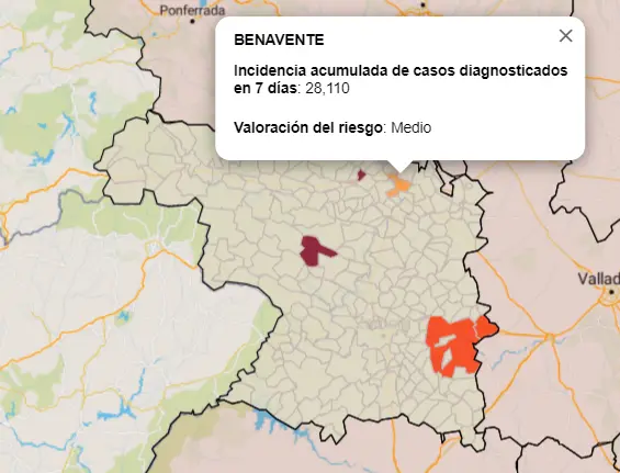 Mapa IA municipios a siete días (13 de octubre)