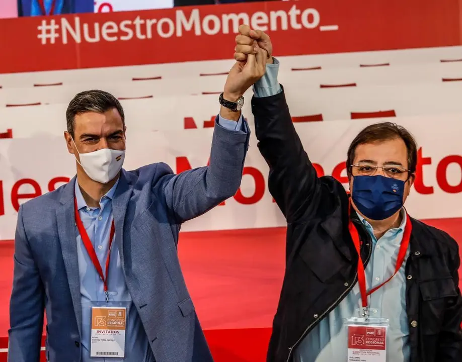 Pedro Sánchez durante el Congreso Regional del PSOE en Extremadura. Fotografía: Facebook PSOE Extremadura