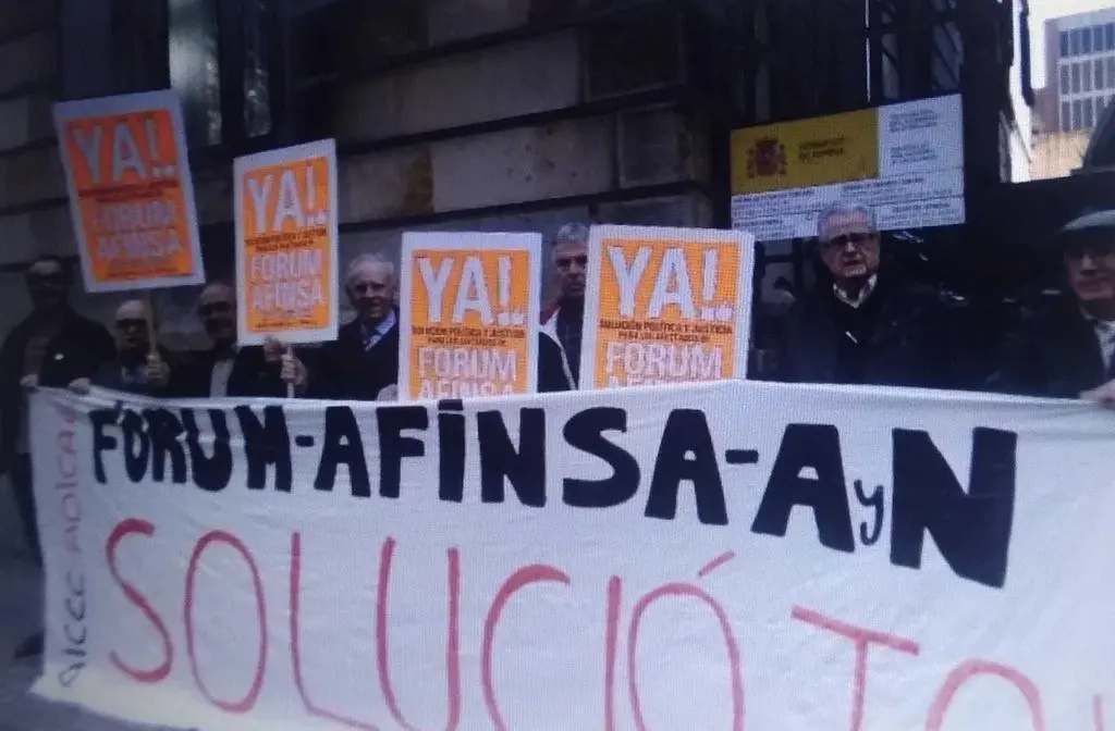 Foto de archivo de manifestantes  por la estafa de Fórum en Madrid. Foto moncloa.com