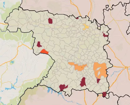 Mapa IA municipios a siete días (10 de noviembre)