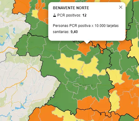 Casos activos por ZBS en la última semana (17 de noviembre)