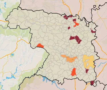 Mapa IA municipios a siete días (22 de noviembre)