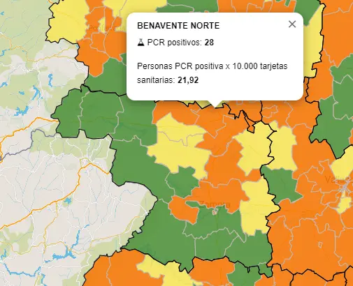 Casos activos por ZBS en la última semana (24 de noviembre)