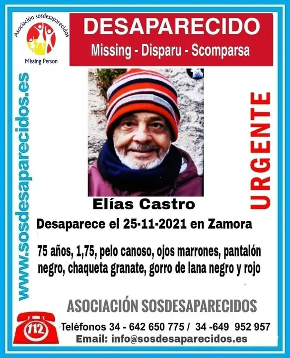 Desaparecido en Zamora Elías Castro