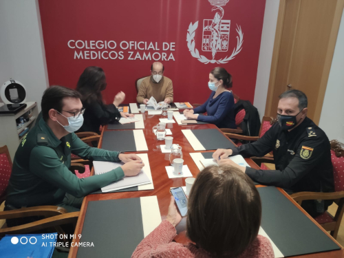 Reunión de médicos con interlocutores policiales sanitarios. Foto Colegio de Médicos