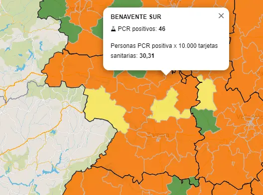 Mapa ZBS casos activos a 7 días (9 de diciembre)
