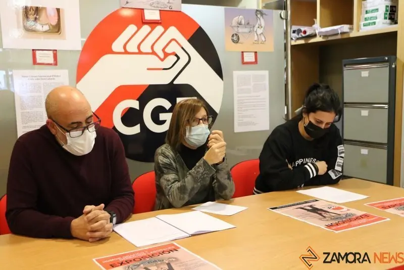 Rueda de prensa de CGT. Foto Marcos Vicente/Archivo