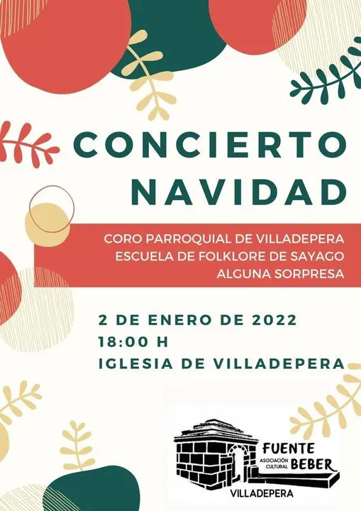 Cartel concierto Navidad Asociación Cultural "Fuente Beber"