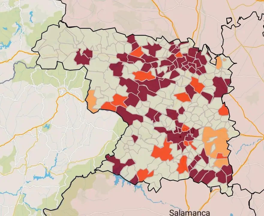 Incidencia acumulada en la provincia de Zamora.