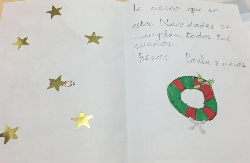 Faelicitaciónr ealizada por uno de los niñs de Torregamones
