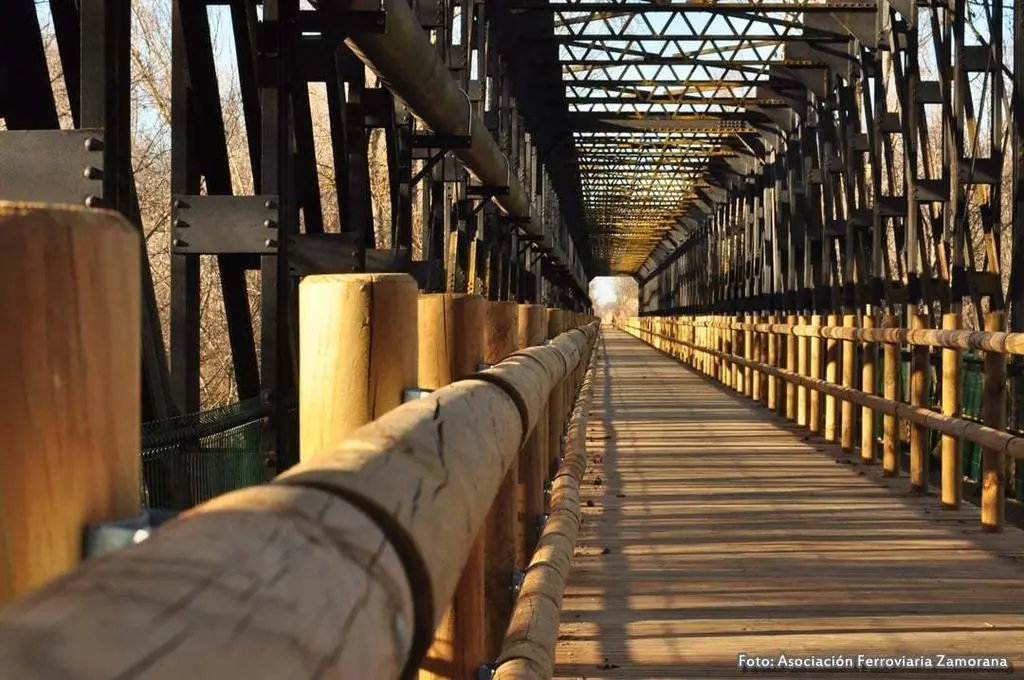 Foto de la Asociación Ferroviaria Zamorana sobre la Vía de la Plata
