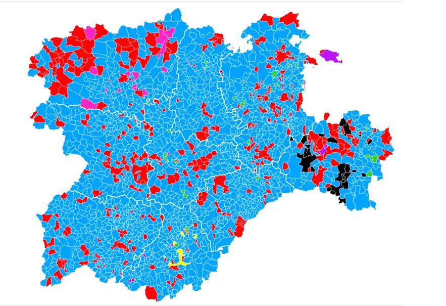 Mapa intención de voto Porcentual (11 de enero de 2022)