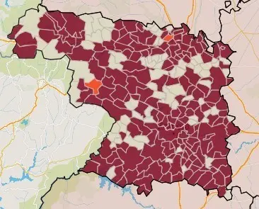 Mapa IA municipios a siete días (20 de enero)
