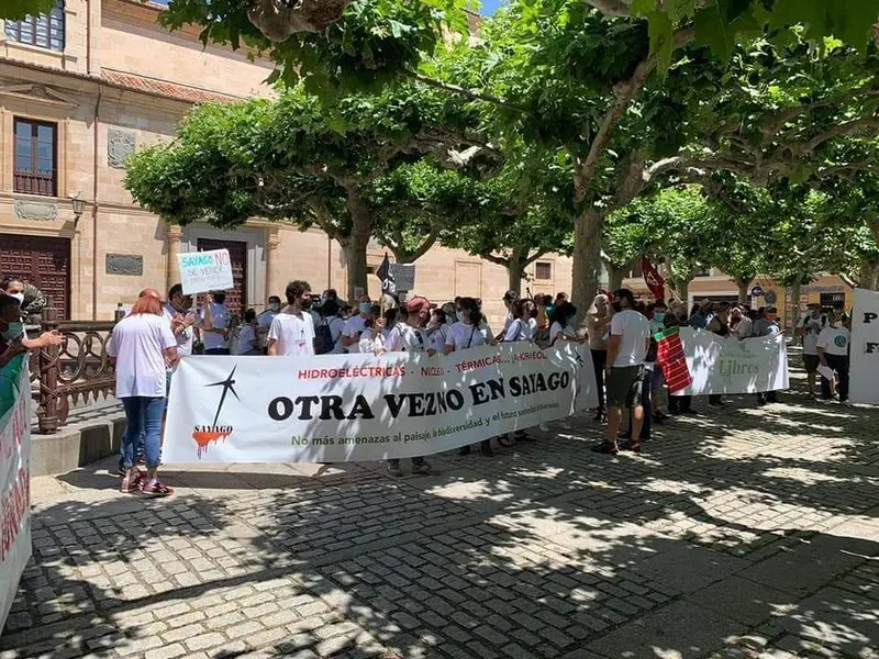 Concentración contra los megaparques eólicos en Zamora. Foto de archivo