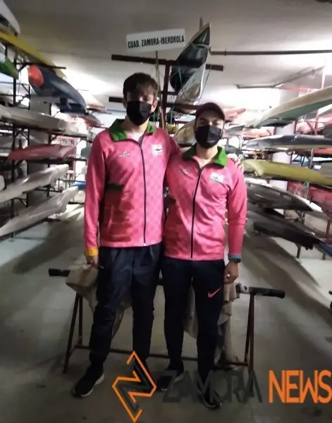 Sergio Pereda y Spa Dimitrov en el centro de Piragüismo de Zamora