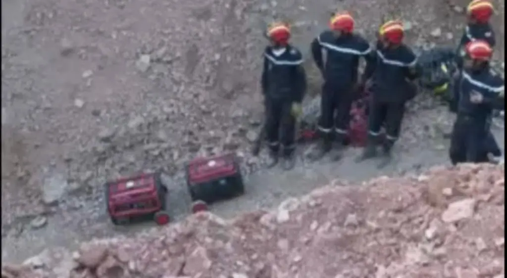 Captura de la imagen sobre el rescate en Marruecos.
