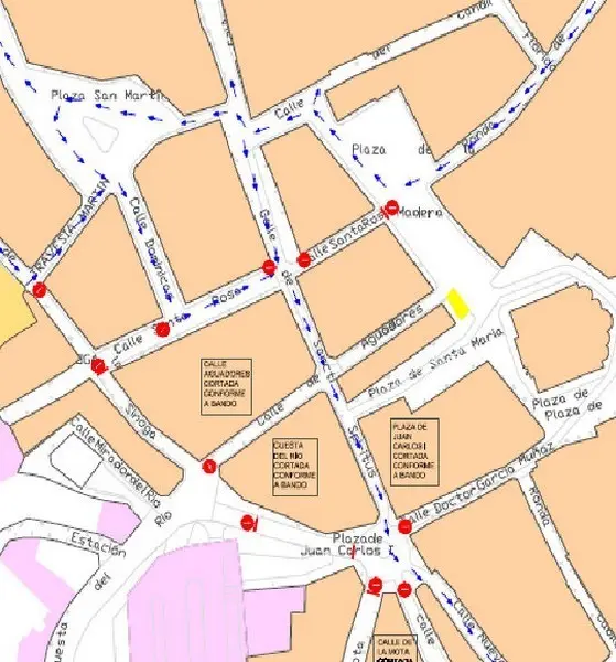 Plano explicativo de los nuevos itinerarios