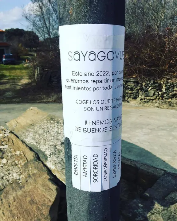 Una de las hojas repartidas por Sayago por San Valentín