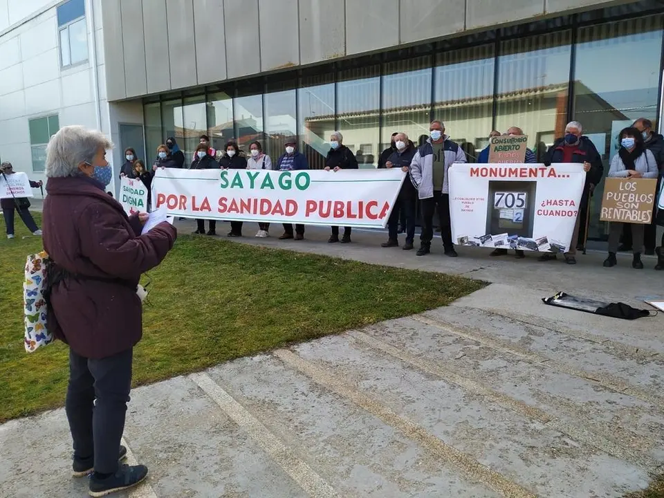 Protesta de la Plataforma en Defensa de la Sanidad Pública en Sayago. Fotografía: CEDIDA