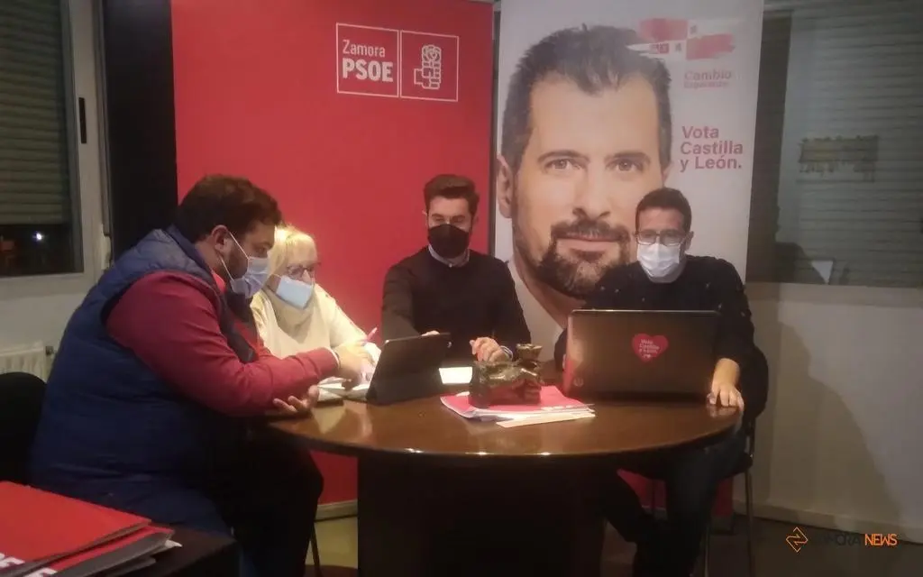 Balance del resultado electoral en la sede del PSOE de Zamora