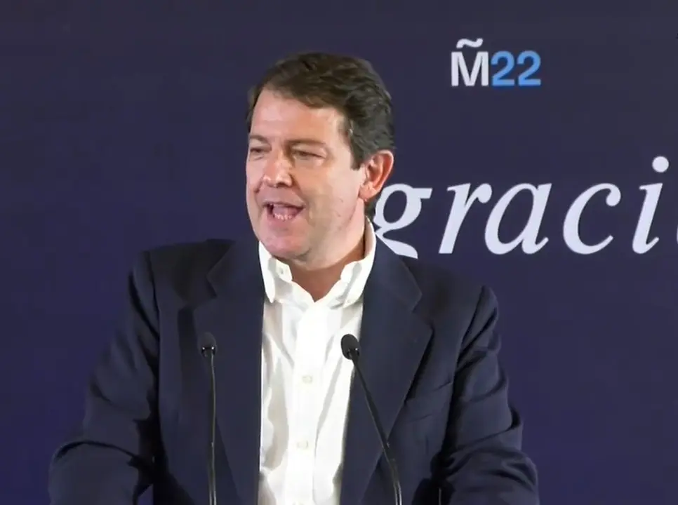 Alfonso Fernández Mañueco tras obtener el triunfo en lo comicios autonómicos del 13 de febrero.