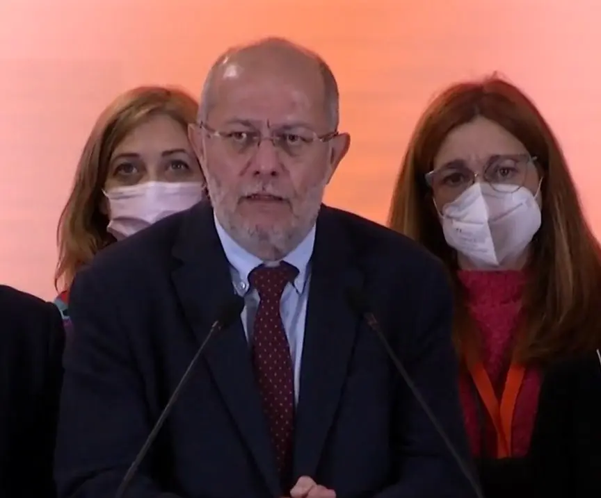 Francisco Igea, candidato de Ciudadanos tras conocer los resultados de las elecciones al 13 de febrero.