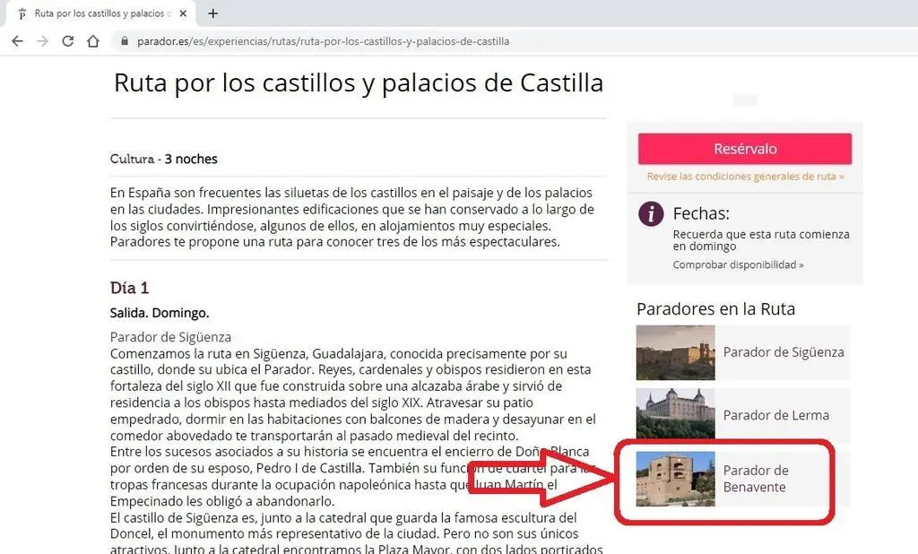 paradores ruta castillos y palacios de castilla (detalle benavente)