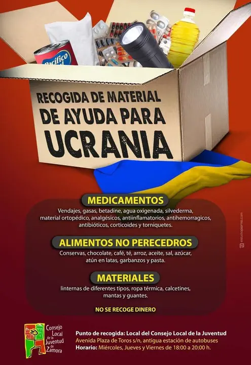 Punto de recogida de material para Ucrania