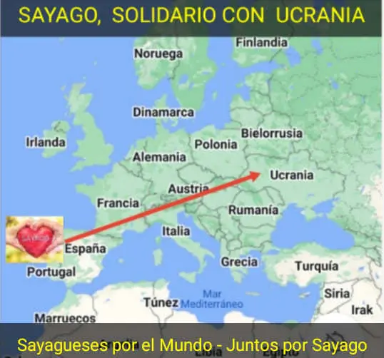 Cartel Sayago donaciones Ucrania