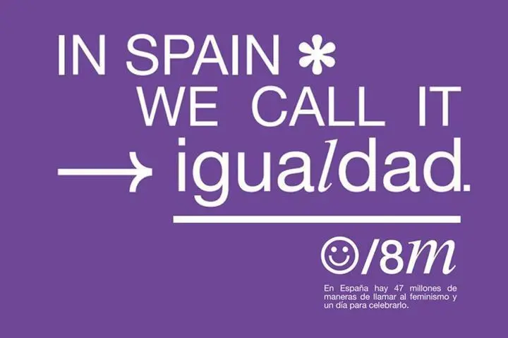 Cartel por el 8M realizado por el Ministerio de Igualdad