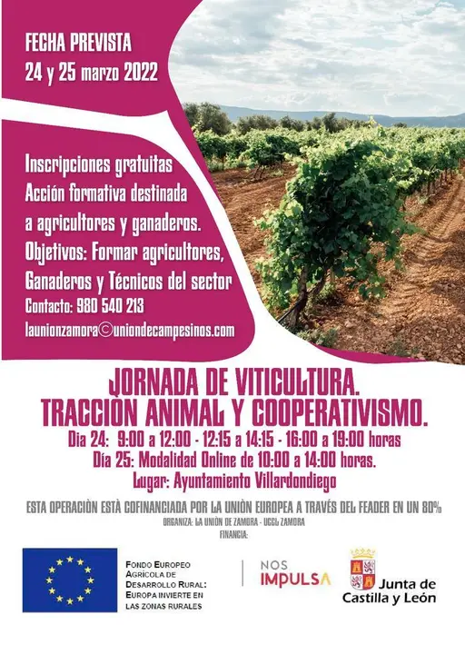 CARTEL VITICULTURA, TRACCION ANIMAL Y COOPERATIVISMO