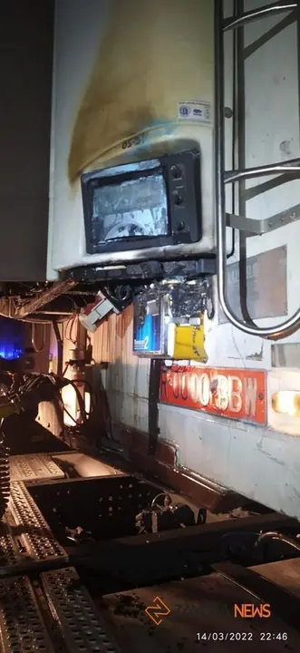 Acto vandálico sobre un camión