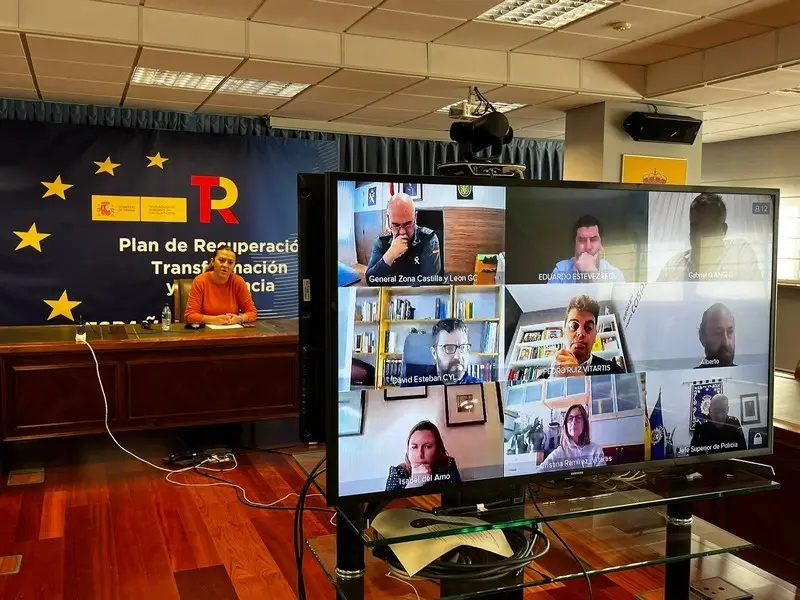 Virginia Barcones durante la reunión online