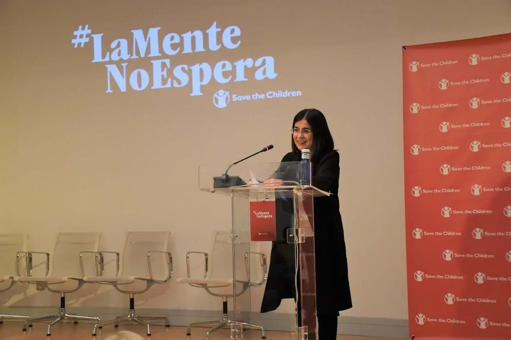 Carolina Darias durante su participación en el diálogo La Mente No Espera de 'Save the Children España'