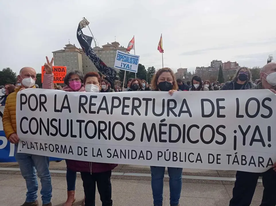 Manifestación por la sanidad en Valladolid, Plataforma de Tábara. Fotografía: CEDIDA