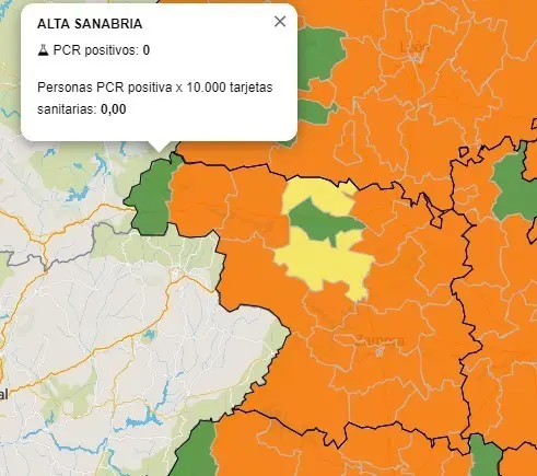 Casos activos en la última semana por ZBS (1 de abril)