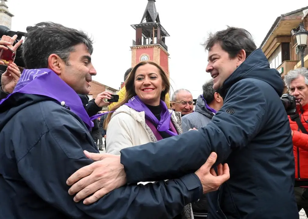Alfonso Fernández Mañueco durante la celebración en Villalar