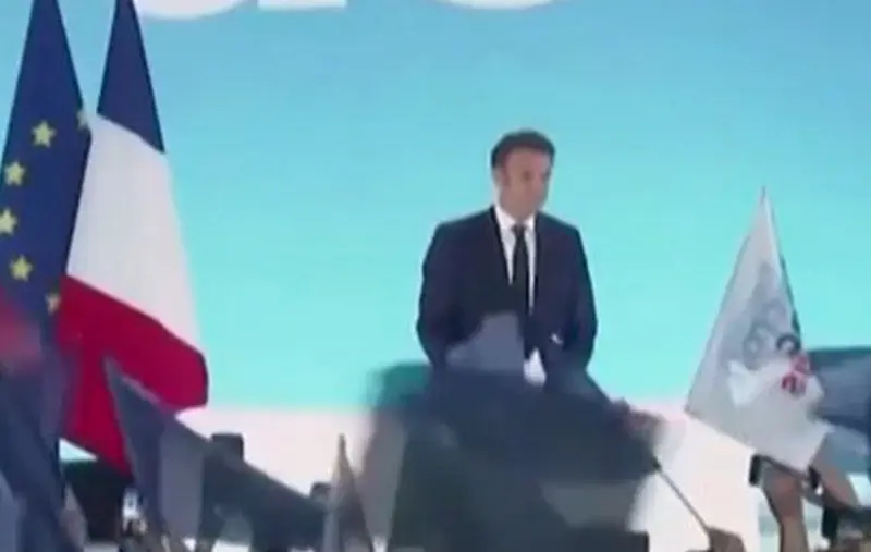 Macron en un mitin. Foto LaSexta