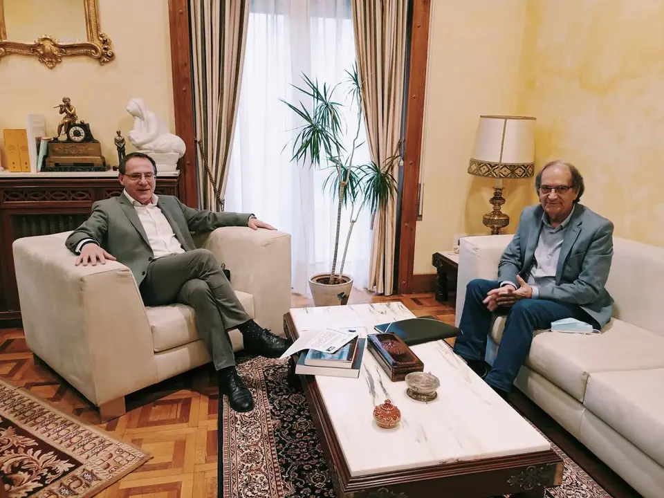 Ángel Blanco y el alcalde de Fariza