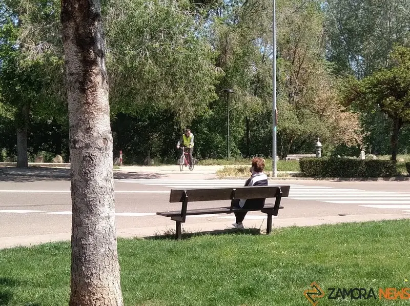 Una mujer sentada en un banco