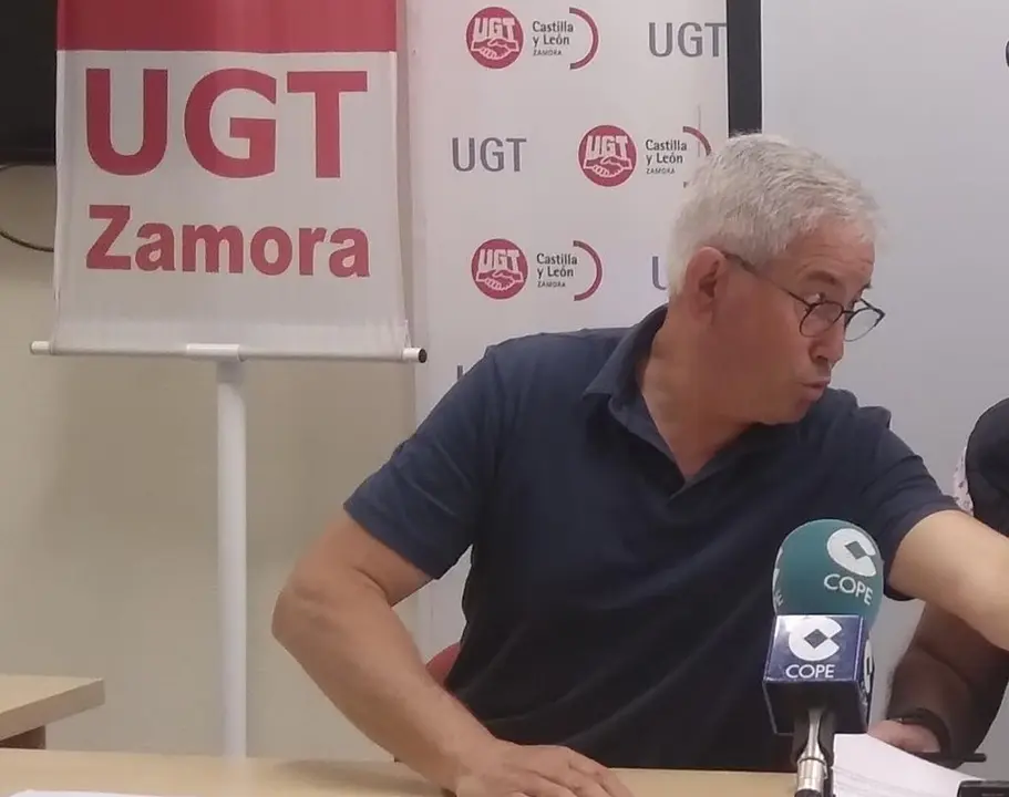 Jerónimo Cantuche, en una rueda de prensa en UGT